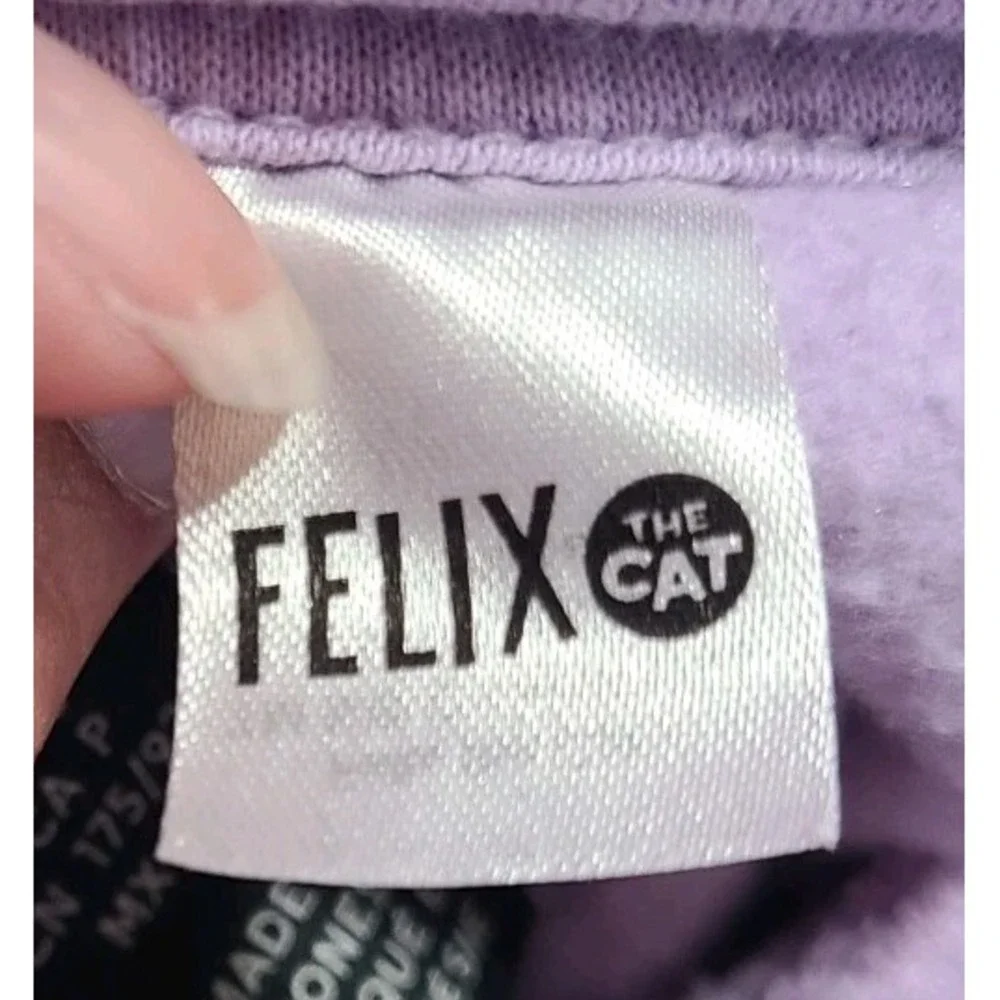 H&M Felix the Cat Hoodie Womens Small Oversized Lavender Retro Graphic‎ Pullover